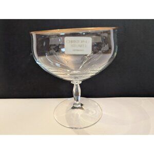 Christopher Stuart Germany Gold Rim Crystal Coupe Glass 5.5 Oz Elegant Design